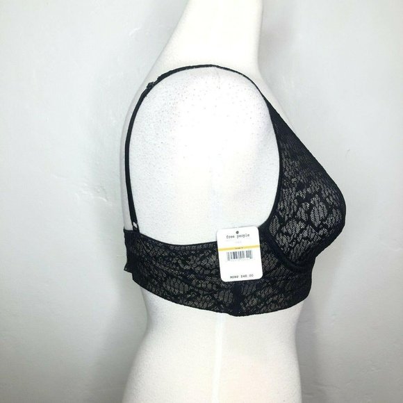 Free People Tameeka Underwire Bra Black Sheer NWT - Picture 6 of 8